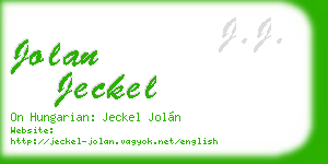 jolan jeckel business card